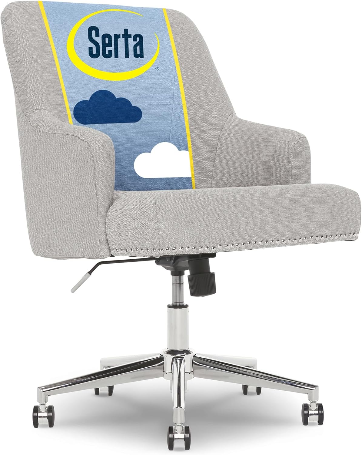 Height-Adjustable Memory Foam Desk Chair in Light Gray