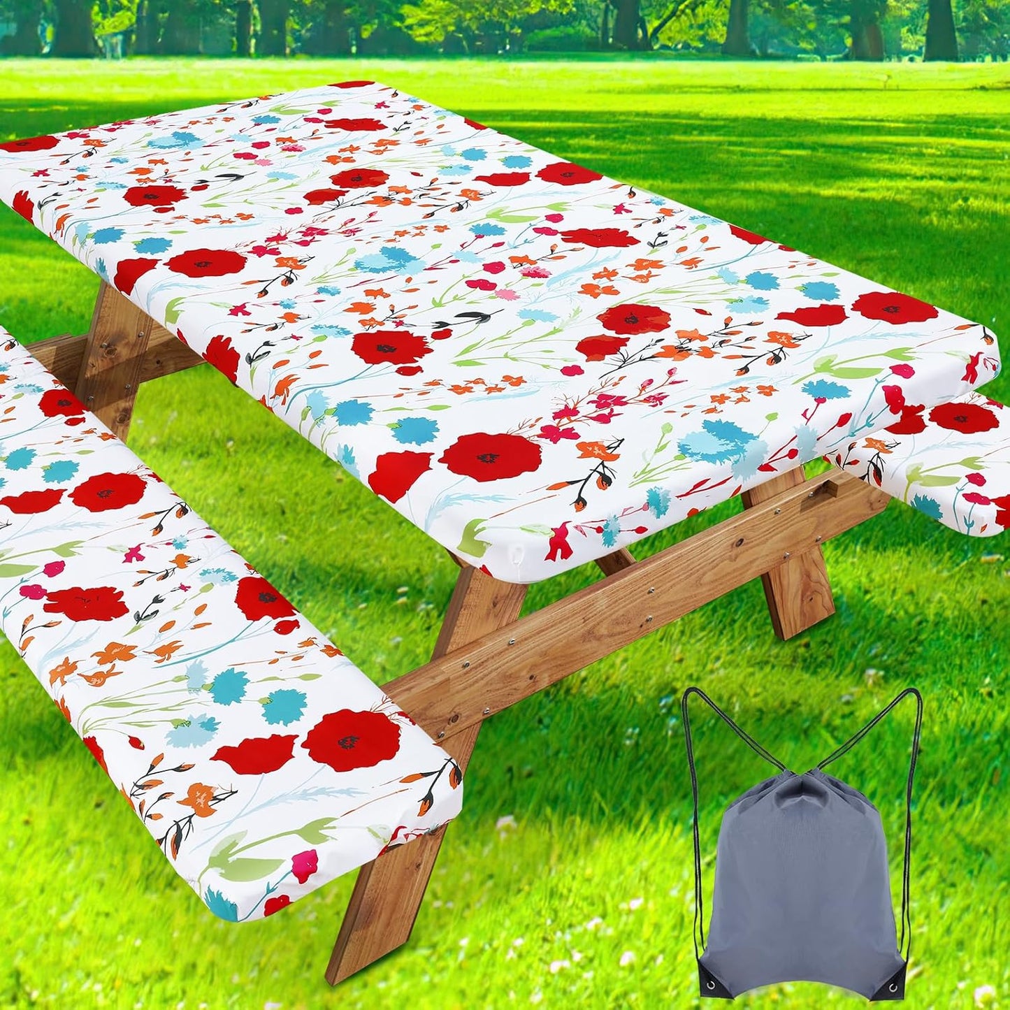 Misaya Picnic Table Cover with Bench Cover for Outdoor Use