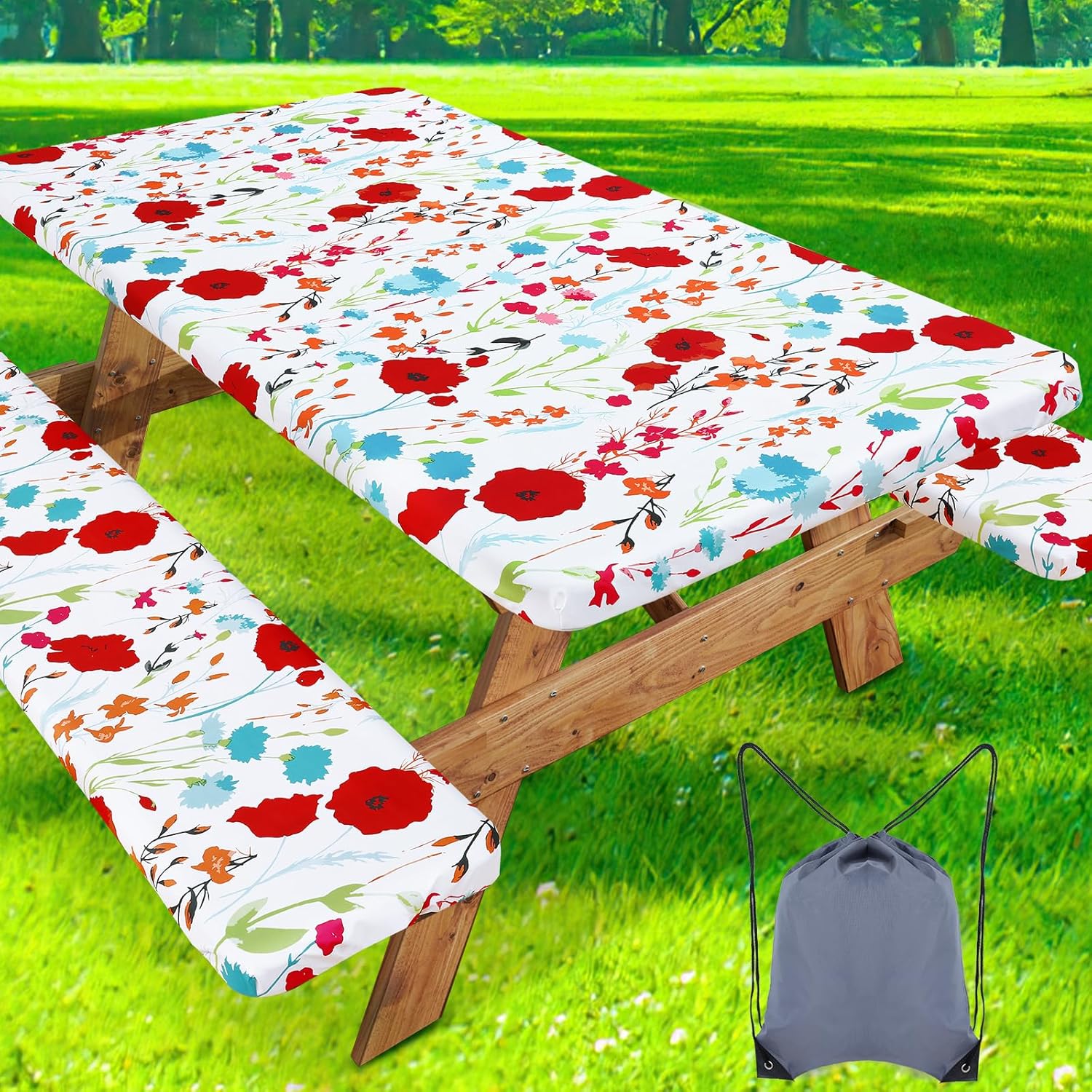 Misaya Picnic Table Cover with Bench Cover for Outdoor Use