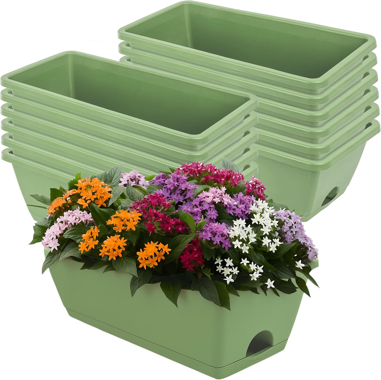 Durable 17 Inch Window Box Planter Set for Indoor Outdoor Use