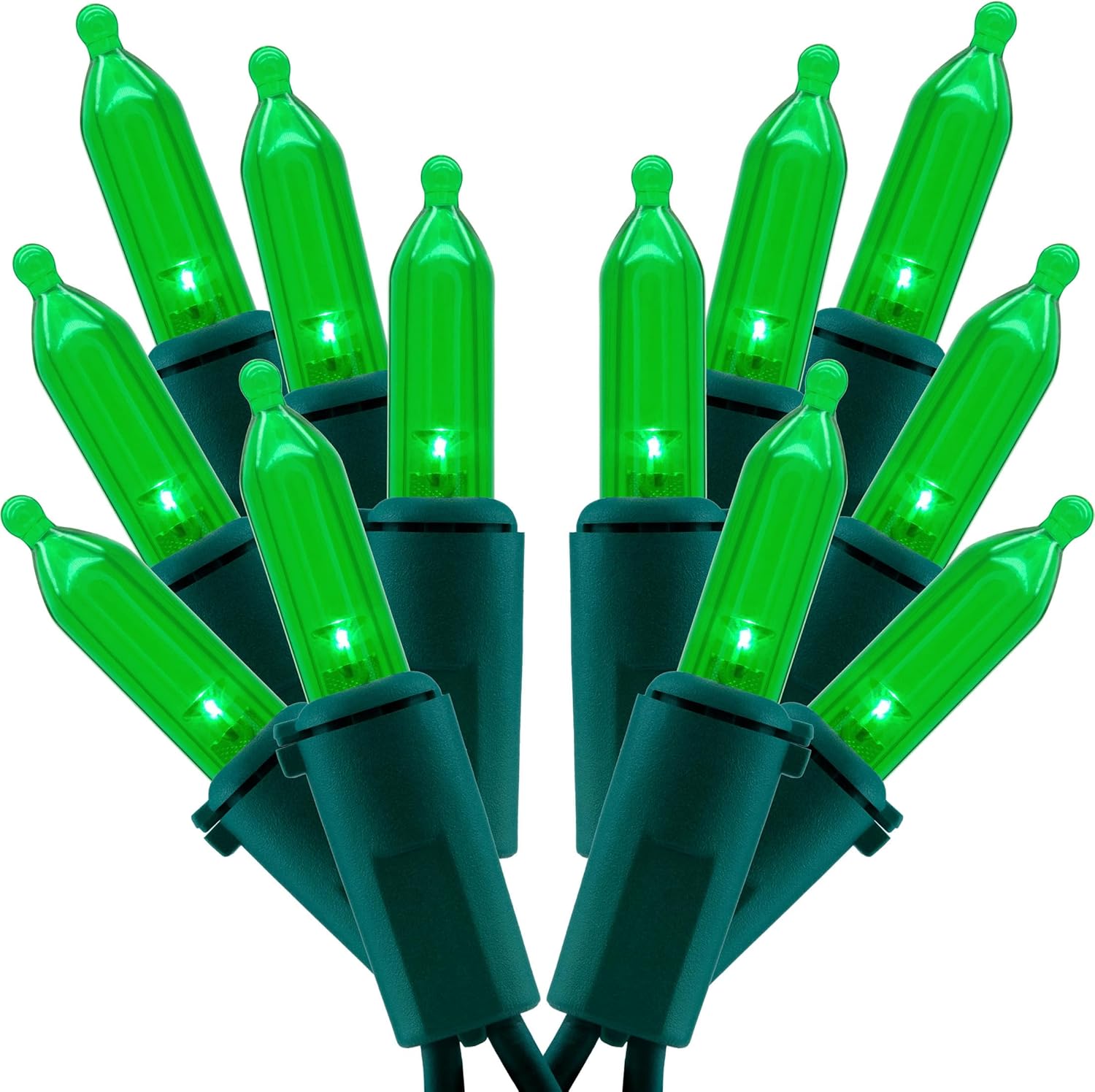 Double Pack: 25ft Green LED Christmas Lights for Festive Shine!