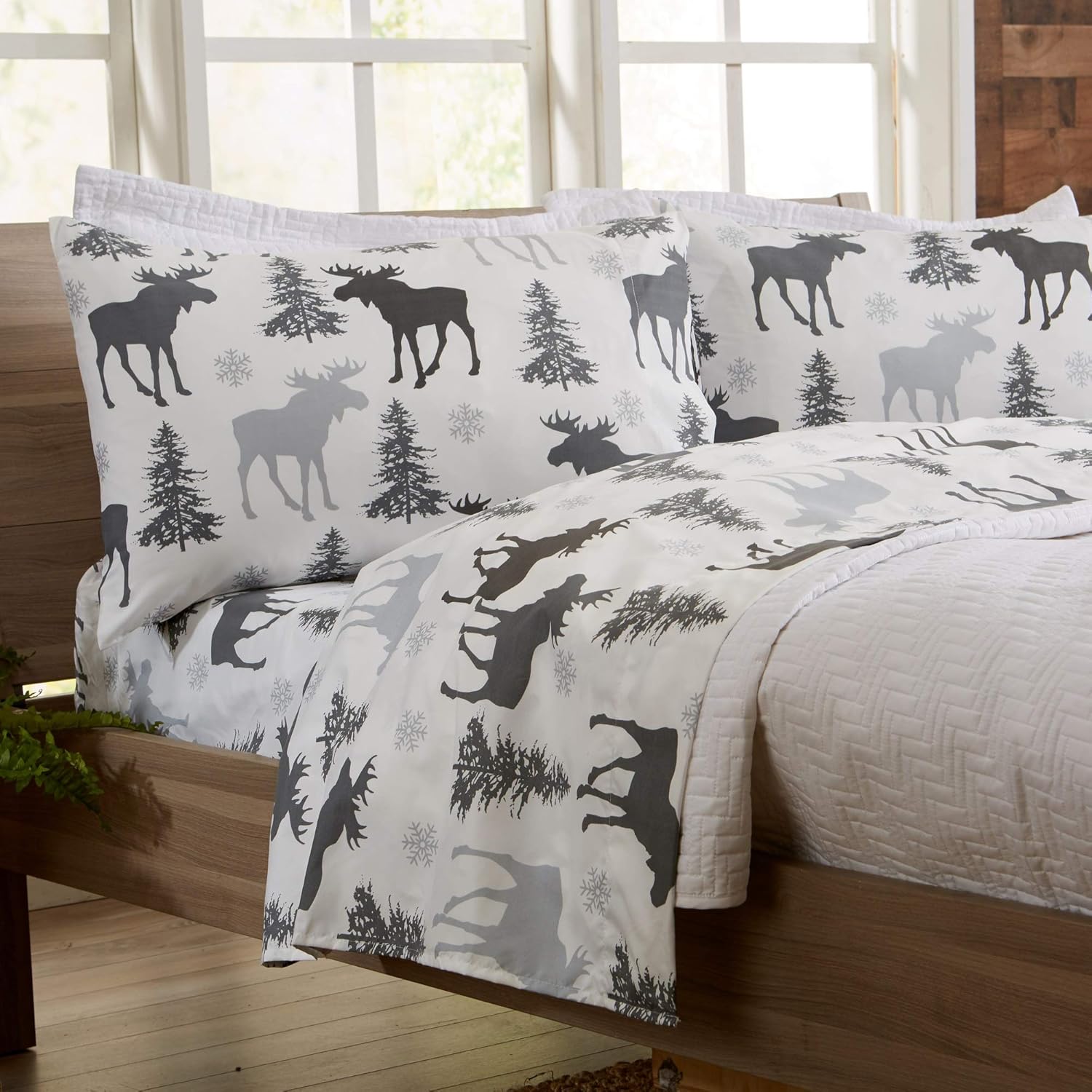 Great Bay Home King Size Microfiber Sheet Set for Lodge Decor