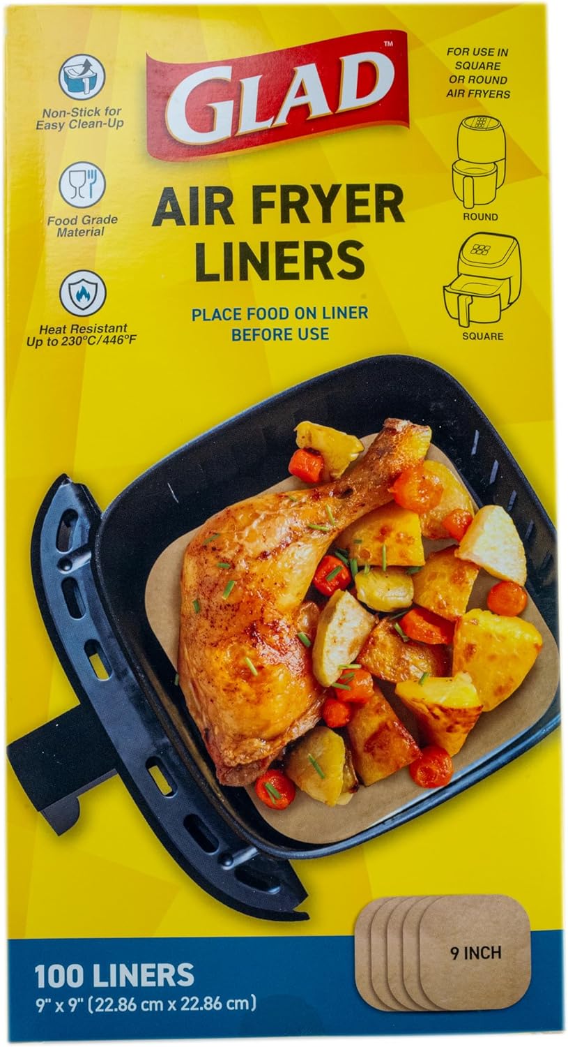 Glad Air Fryer Liners - Nonstick, Heat Resistant - 100 ct