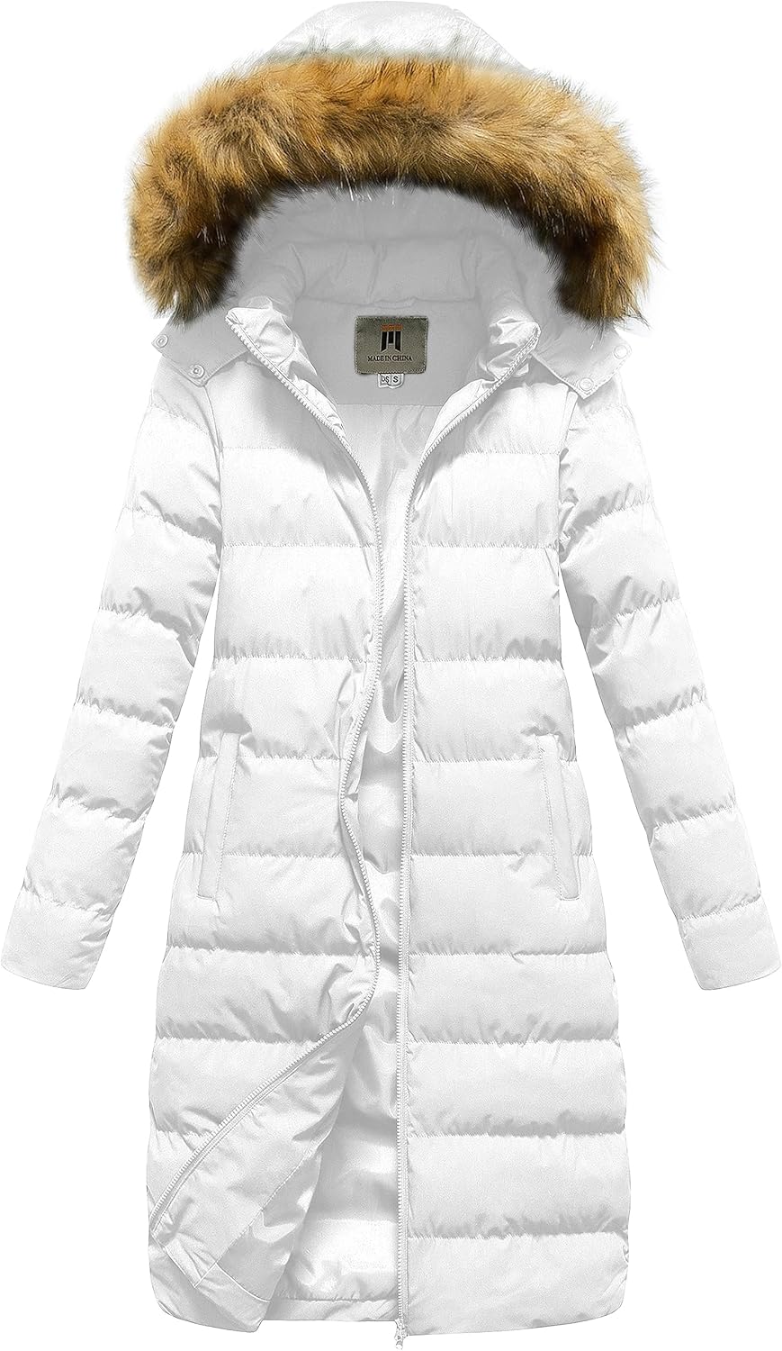 CREATMO US Women's Long Winter Faux Fur Coat Puffer Jacket