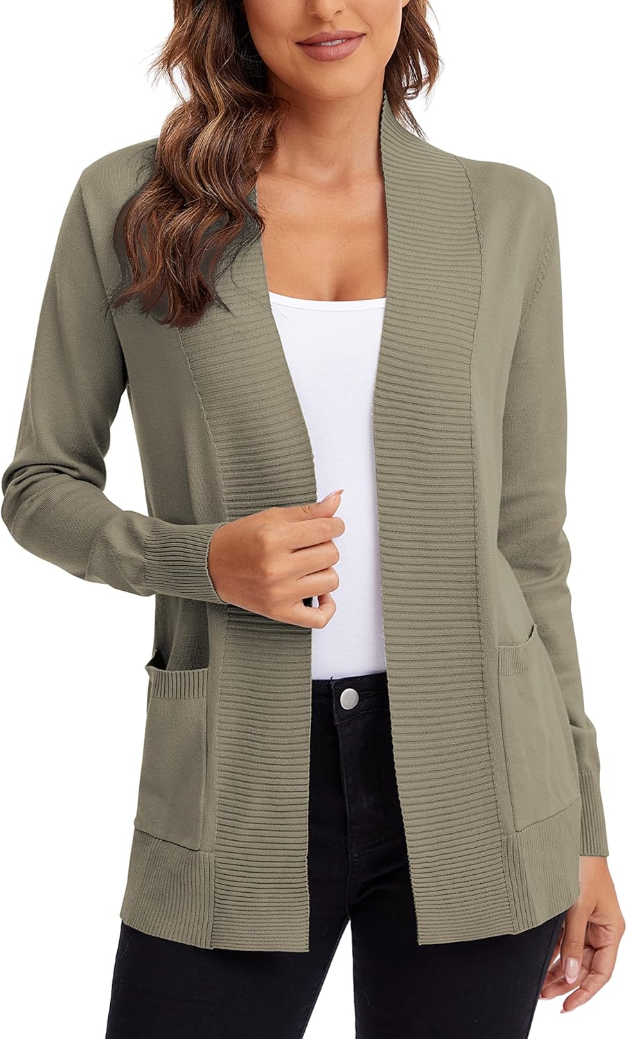 Urban CoCo Women's Lightweight Open Front Cardigan Sweater
