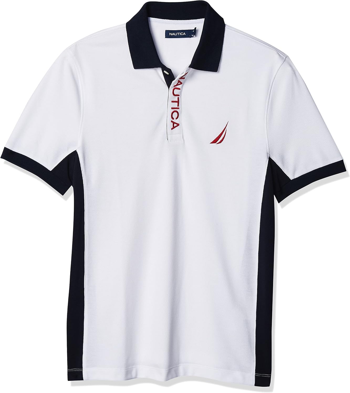 Nautica Men's Short Sleeve Color Block Performance Polo Shirt