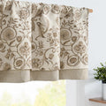 Linen Valance Kitchen Curtain Pack of 2 Double Layer 18 in - Light