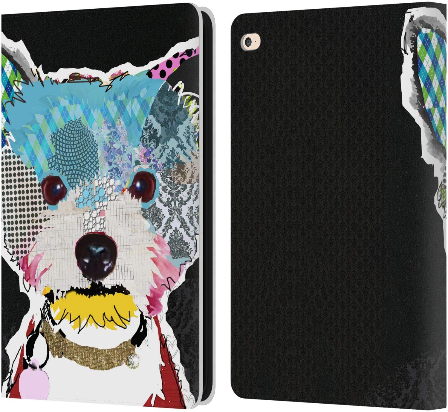 Michel Keck Westie Dogs Leather Wallet Case for iPad Air 2