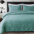 King Size Turquoise Green Quilt Set - Soft All-Season Coverlet