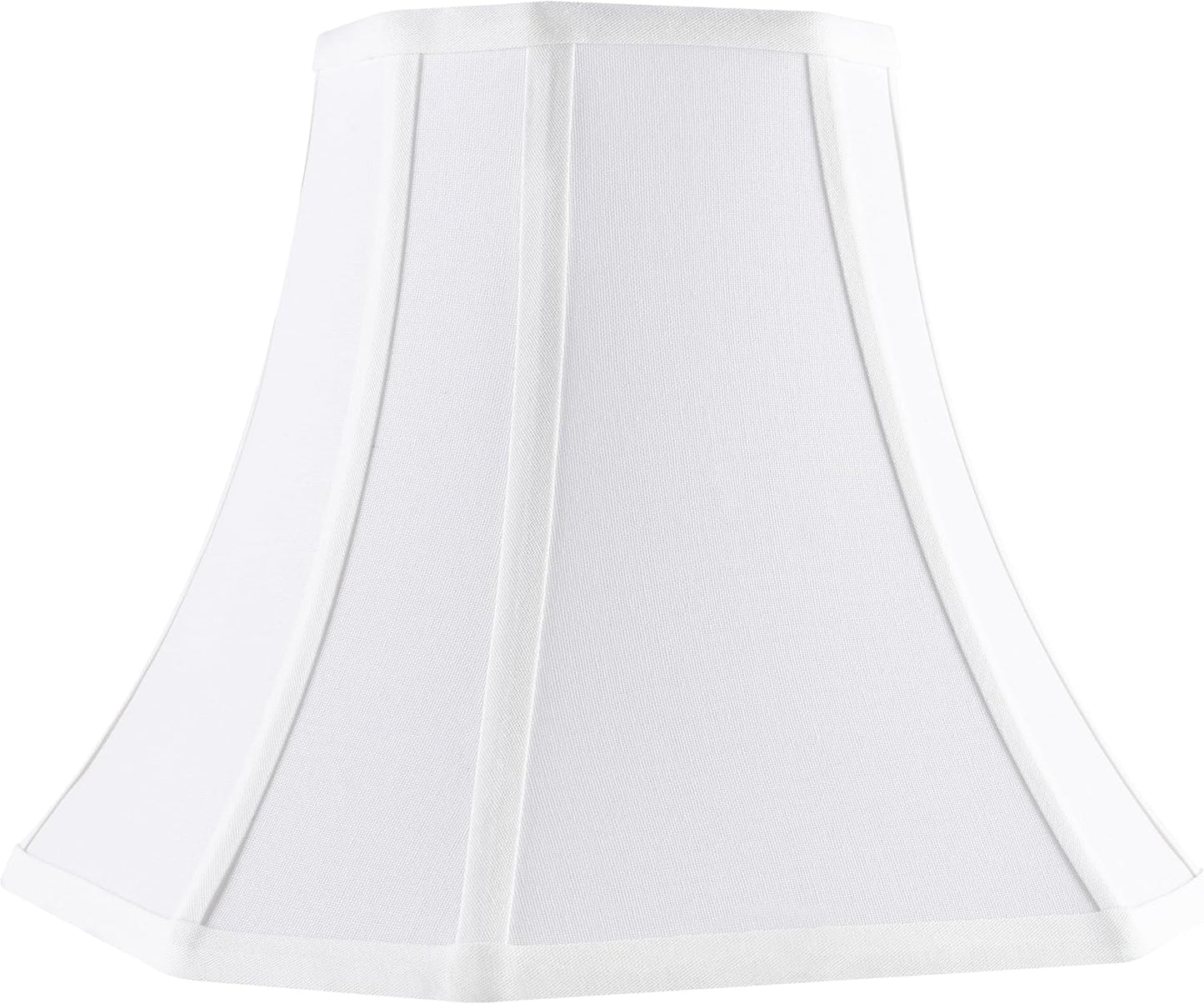 White-Ivory Square Cut Corner Bell Lamp Shade for Modern Decor