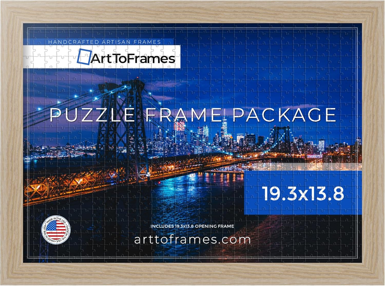 ArtToFrames 19.3x13.8 Inch Brown Frame for 500 Piece Puzzles
