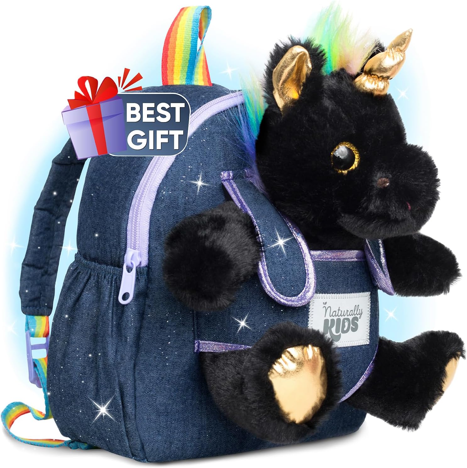 Toddler Unicorn Backpack with Removable Stuffed Animal Toy