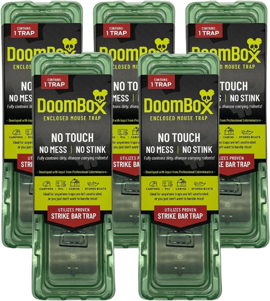 DoomBox Green Enclosed Mouse Trap with Patented Click-It Closure