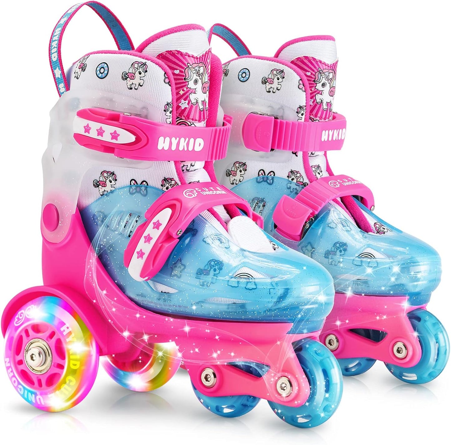 HYKID Toddler Roller Skates with Adjustable Sizes and Safety Features