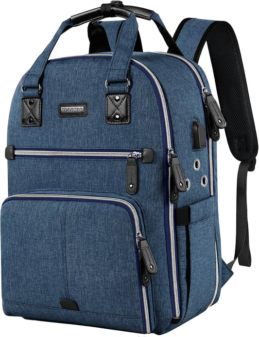 Large Yarn Storage Tote Bag with USB Charging Port for Crafters