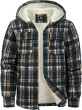 SCODI Men's Flannel Shirt Jacket Sherpa Lined Plaid - Warm Winter is