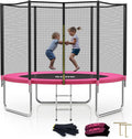 SKOK Trampoline 8FT-15FT with Enclosure Net and Basketball Hoop