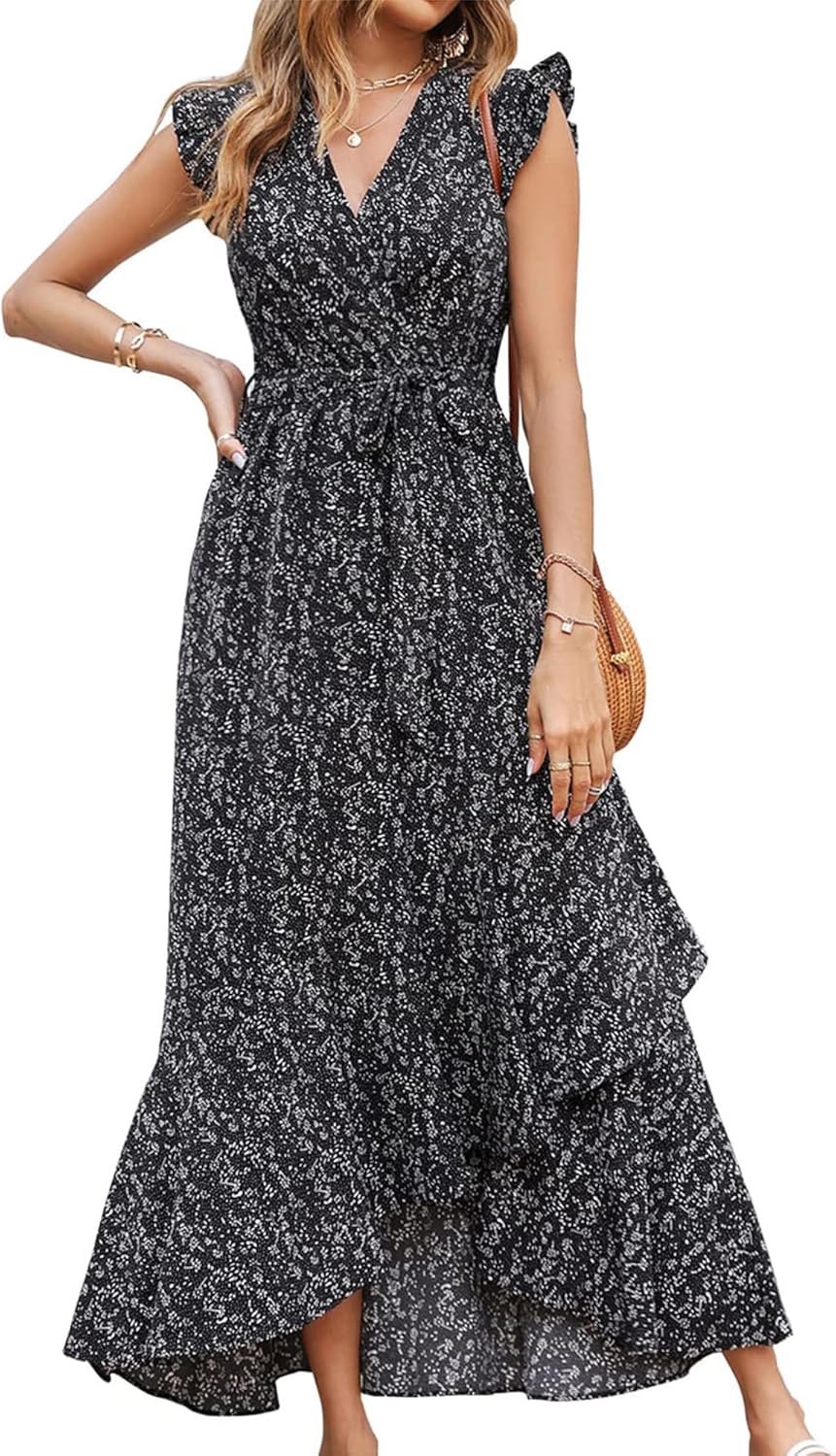 BTFBM Summer Floral Maxi Dress for Women - Perfect Vacation Wear