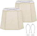 Rectangle Lamp Shades Set of 2 10.5in x 10in x 13in - Natural Linen