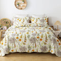 Travan 3-Piece Quilt Set Queen - Lightweight Reversible Floral