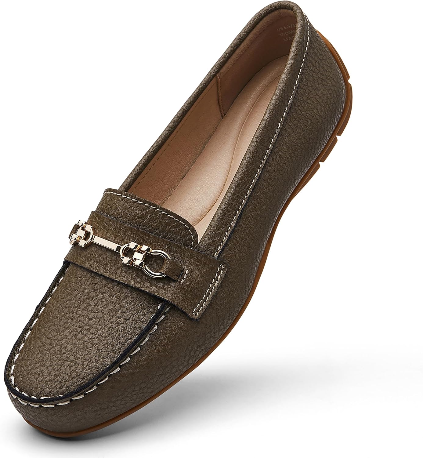 Women's Comfortable Lightweight Leather Loafers Slip-Ons Shoes