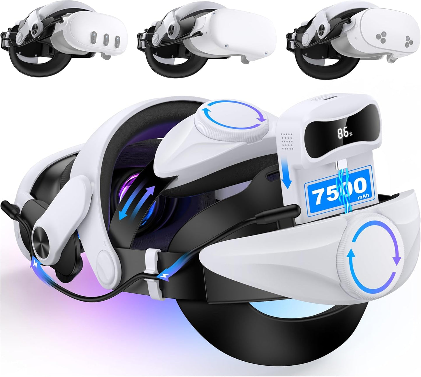 Head Strap with Battery for Meta Quest 3S/Quest 3/Quest 2