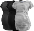 Smallshow Women's Maternity Side Ruched Tunic T-Shirt - Covering