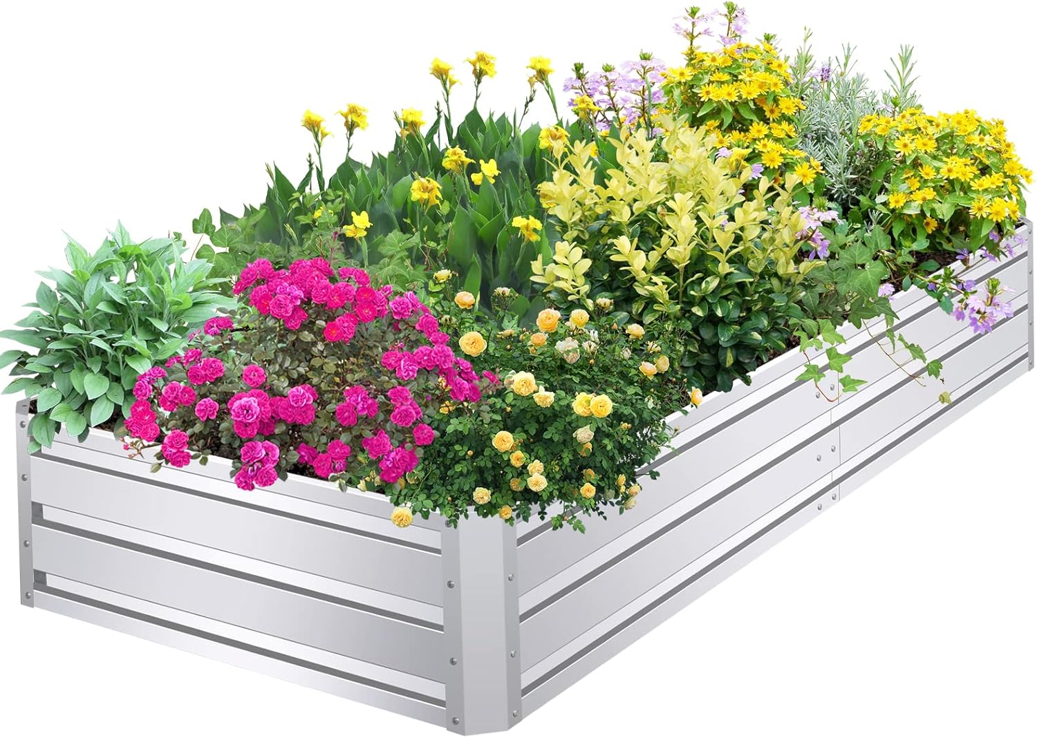 SnugNiture Galvanized Raised Garden Bed for Outdoor Planting