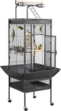 61-in Playtop Wrought Iron Parrot Bird Cage with Rolling Stand