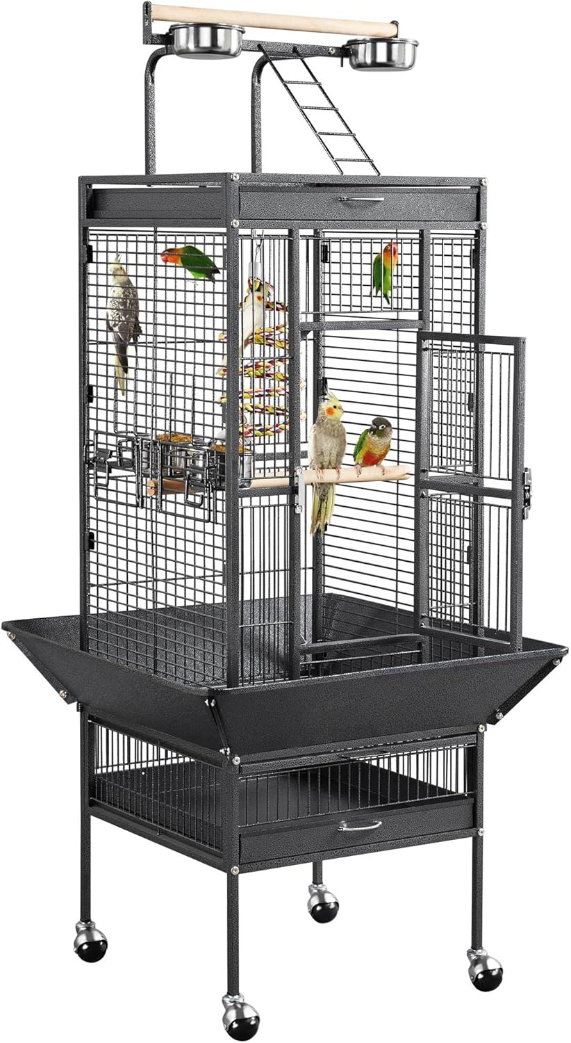 Yaheetech 61-inch Playtop Wrought Iron Bird Cage for Parrots