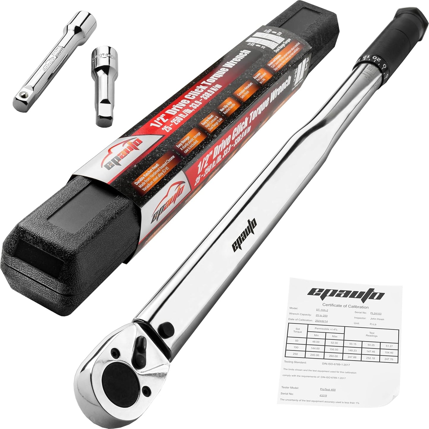 EPAuto 1/2-Inch Drive Click Torque Wrench for Precision Work