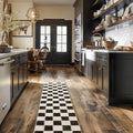 Checkered Plaid Area Rug 2x8 Runner - Soft Faux Wool Comfort