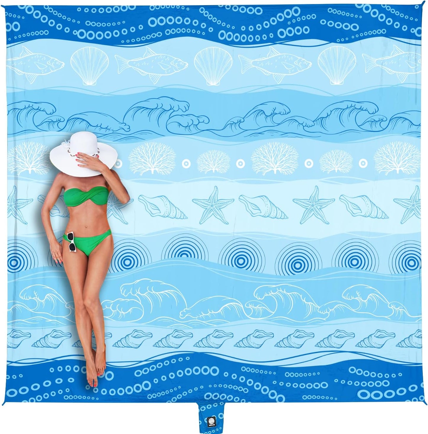 WEKAPO Beach Blanket Waterproof Sandproof Extra Large Mat