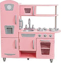 KidKraft Vintage Wooden Play Kitchen Pink - Durable Pretend Play
