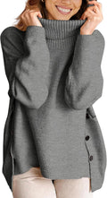Plaid Turtleneck Pullover Sweater for Women - Cozy Fall Knit