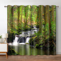 Forest Blackout Curtains Green Trees Jungle Mountains - 2 Panels