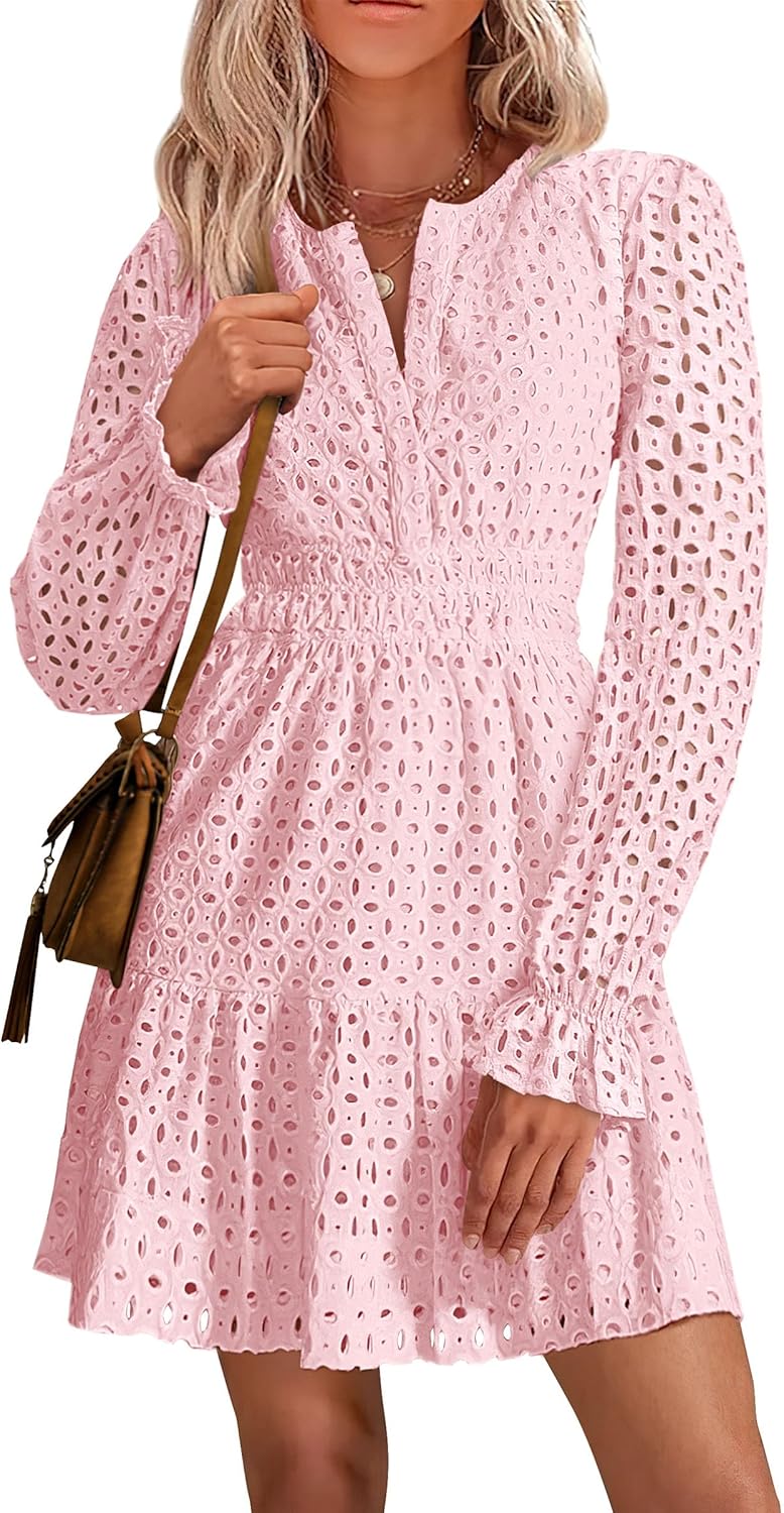 PRETTYGARDEN Women's Long Sleeve Mini Dress for Elegant Occasions
