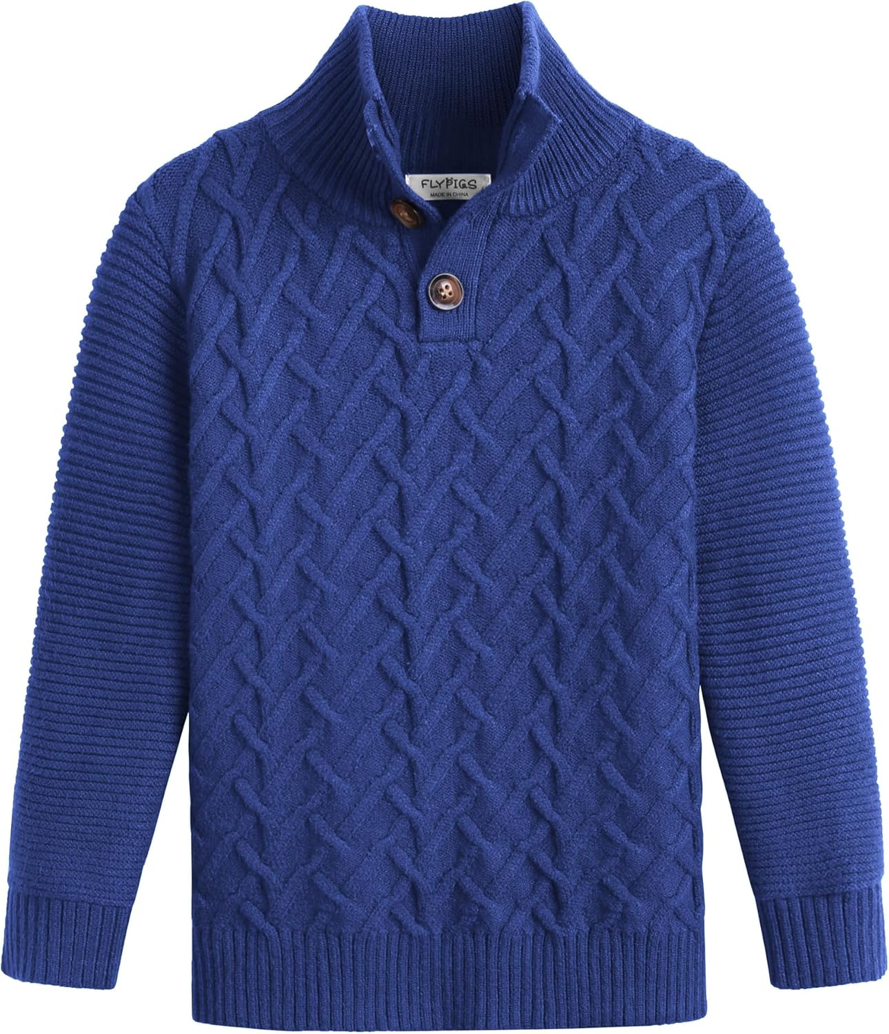 Boys Turtleneck Sweater Long Sleeve Cable Knit Pullover Warm Tops