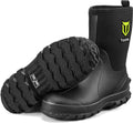 TIDEWE Rubber Boots for Men - Insulated Waterproof Mid Calf Work Boots