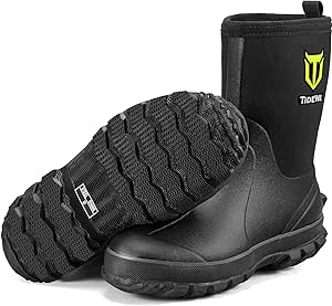 TIDEWE Rubber Boots for Men - Waterproof Neoprene Hunting Boots