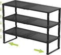 Expandable Adjustable Stackable Kitchen Organizer 3-Pack Large Black