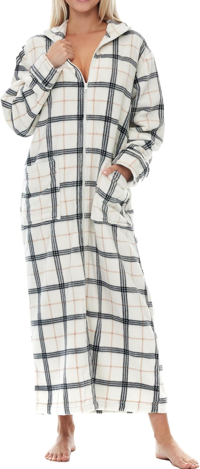 Plush Zipper Robes for Plus Size Women by Alexander Del Rossa