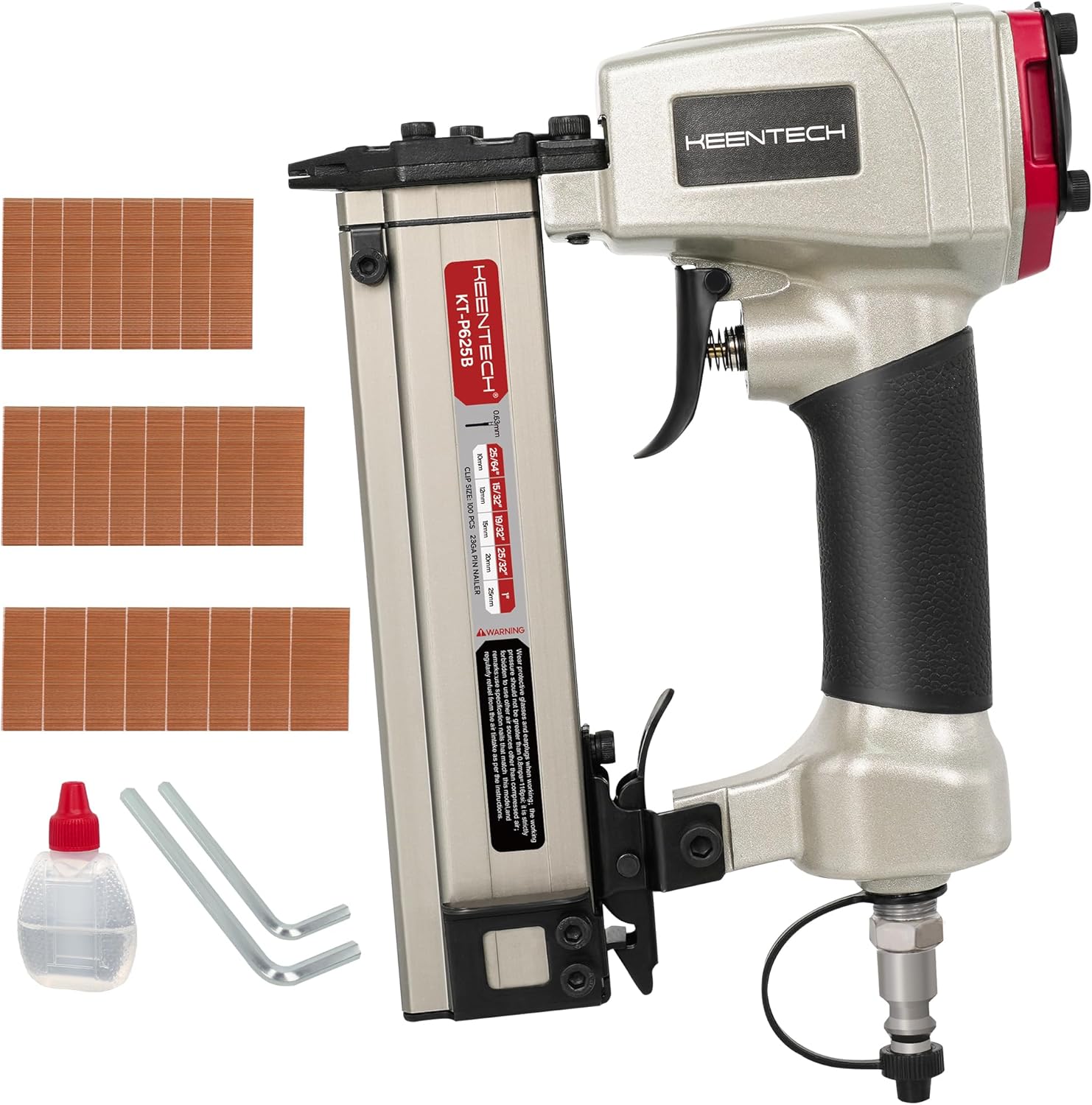 KEENTECH Pneumatic Pin Nailer for Precise Nailing Tasks