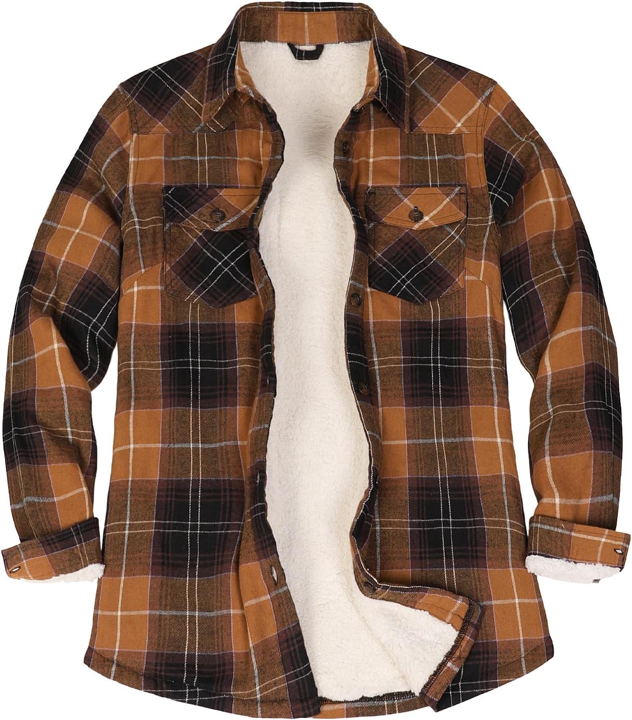 ThCreasa Womens Sherpa Lined Flannel Jacket for Cozy Warmth