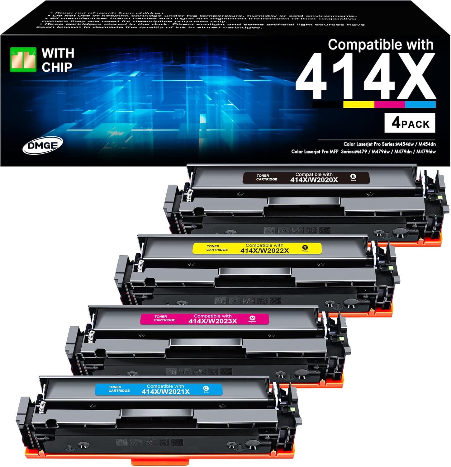 414X Toner Cartridges 4 Pack for HP Color Laserjet Pro MFP