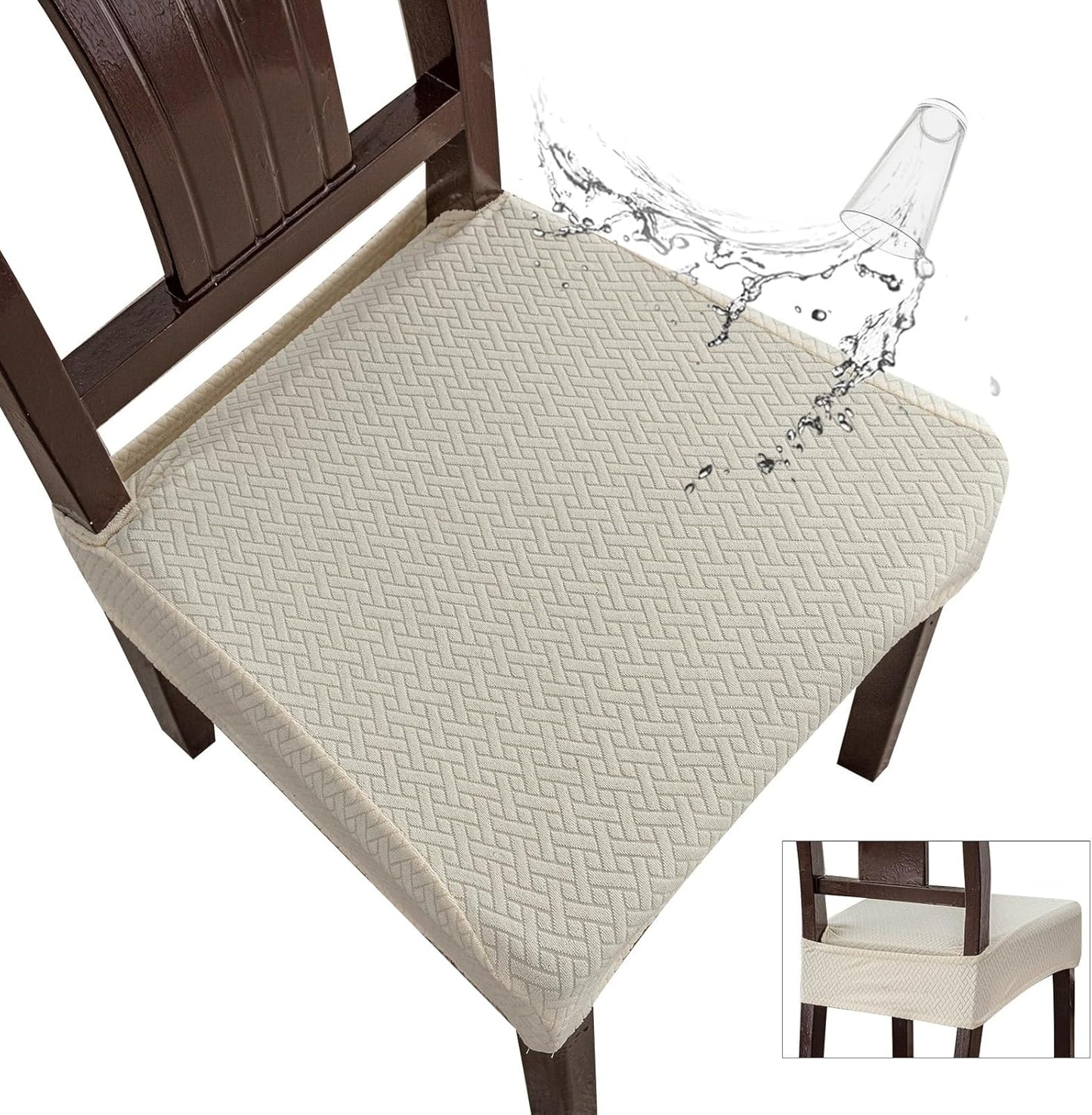 Genina Waterproof Seat Covers for Dining Room Chair Set of 8