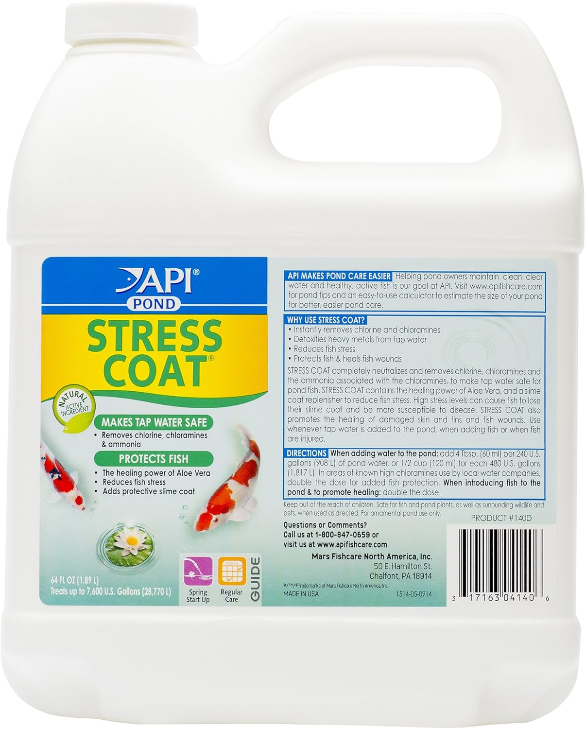 API POND STRESS COAT Water Conditioner for Healthy Fish Care
