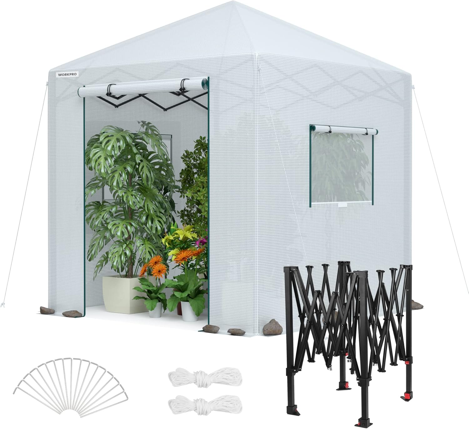 WORKPRO 94x94x99 Greenhouse: Instant Pop-up Heavy Duty Gardening Haven