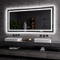 Amorho 72in x 36in LED Bathroom Mirror with Brushed Nickel Frame