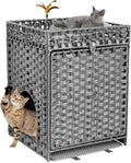 KOUSEI Handwoven Rattan Cat Litter Box Enclosure Furniture